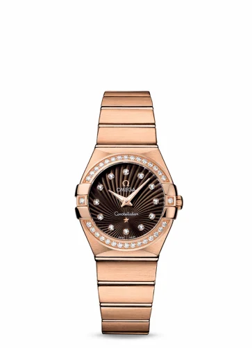 Omega Constellation Quartz 27 Brushed Red Gold / Diamond / Brown Supernova 123.55.27.60.63.001 (12355276063001)